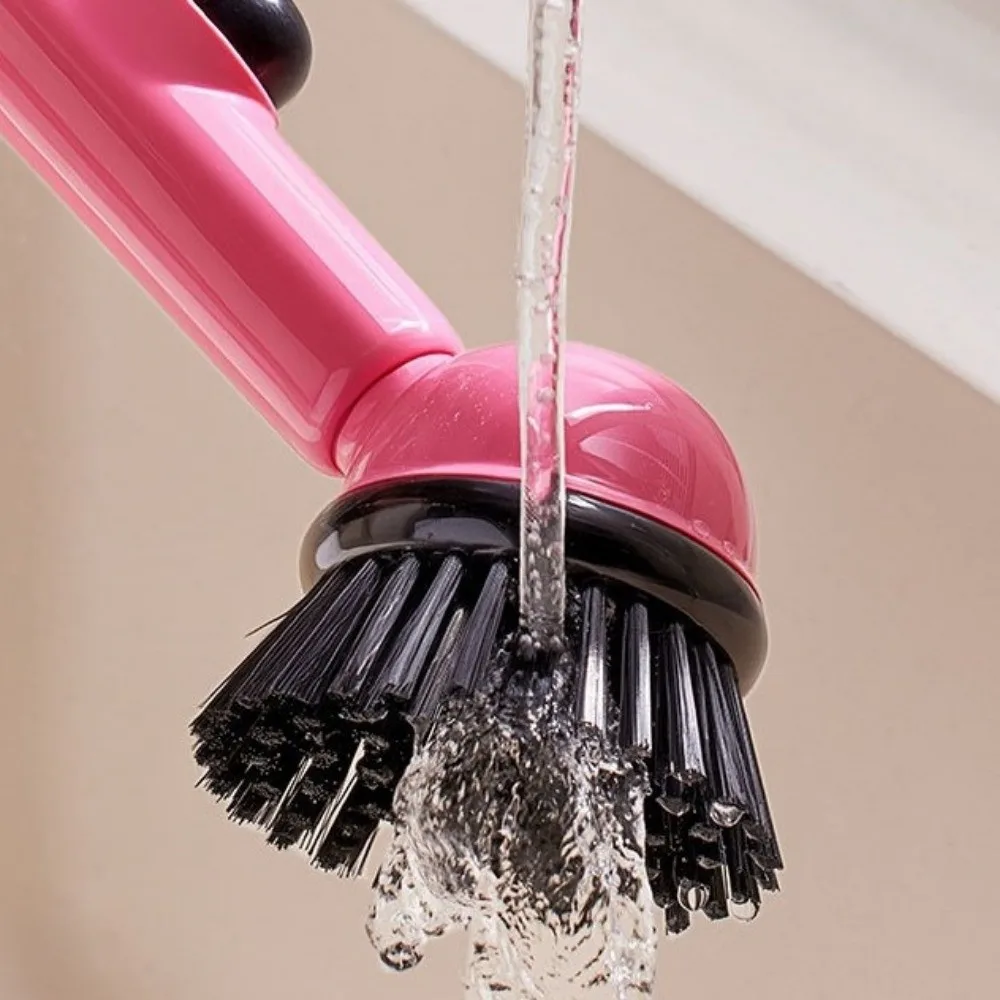 

With Detergent Dispenser Dish Brush Long Handle Plastic Material Kitchen Cleaning Brush Non Scratch Bristles Non Slip Grip