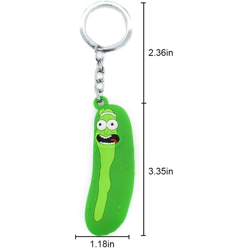 For 1 Pcs Cartoon Cucumber Expression Key Ring, Key School Bag Ornament Decoration To Give Friends and Classmates Gifts (green)