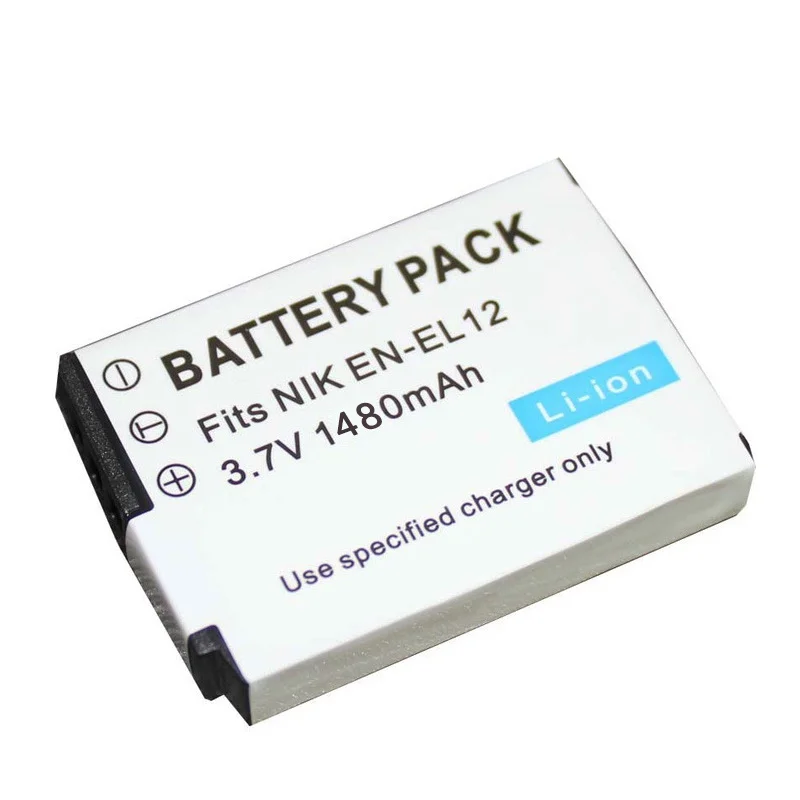 ENEL12 EN EL12 Battery 1480mAh for Nikon CoolPix S610 S610c S620 S630 S710 P300 P310 P330 S6200 S9400 S9500 EN-EL12 Battery