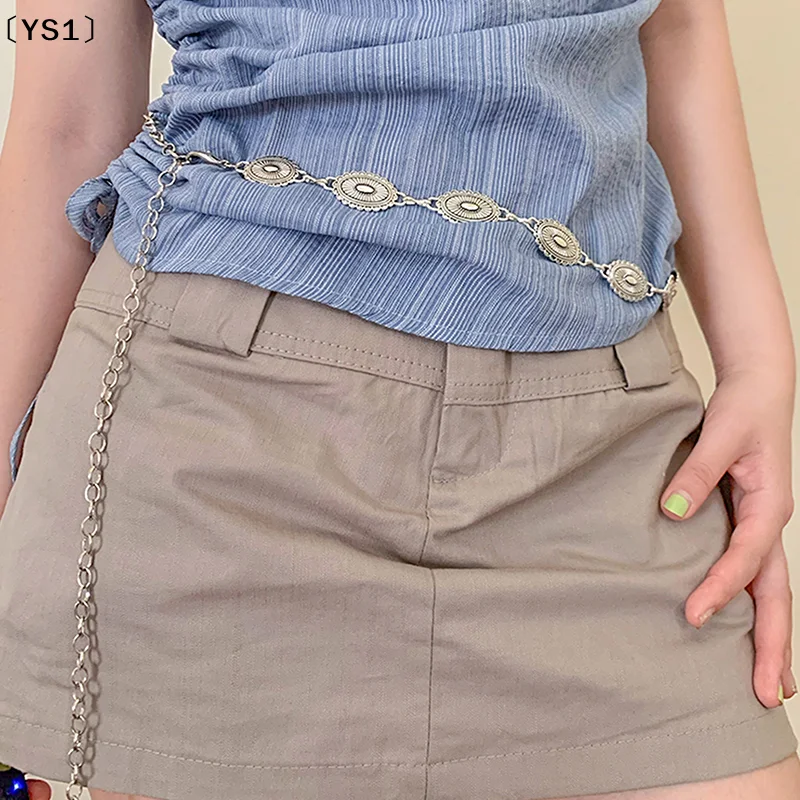 〔YS1〕レトロ多用途エスニックメタルボヘミアンウエストチェーンベルト女性用ファッションセーターウエストボディデコレーションアクセサリー 1