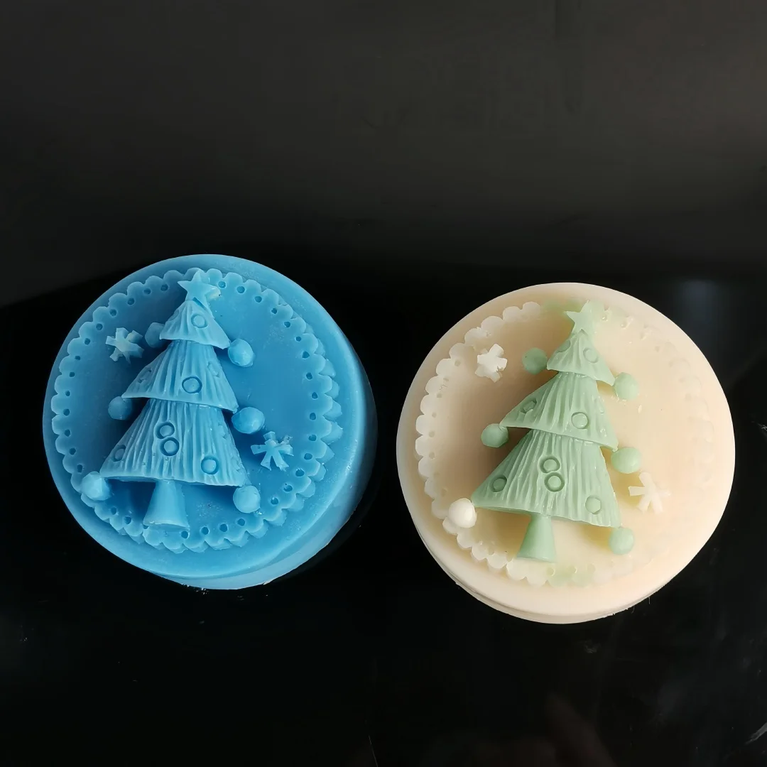 DIY Christmas Tree Shaped Handmade Soap Silicone Mold Homemade Candle Aromatherapy Moulds