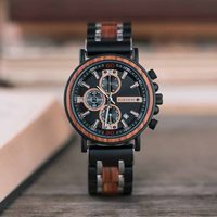 Men's Watch BOBO BIRD Top Fashion Wooden Military Watches Chronograph Date Shows Luminous Needles Great Gift relogio masculino