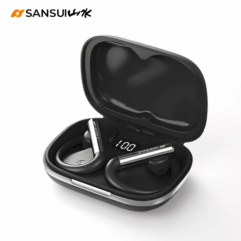 

Sansui W33 Bluetooth 5.4 Headphone ENC Noise Cancelling Wireless Bluetooth Earphones in Ear OWS Sports Headsets Dual Connection