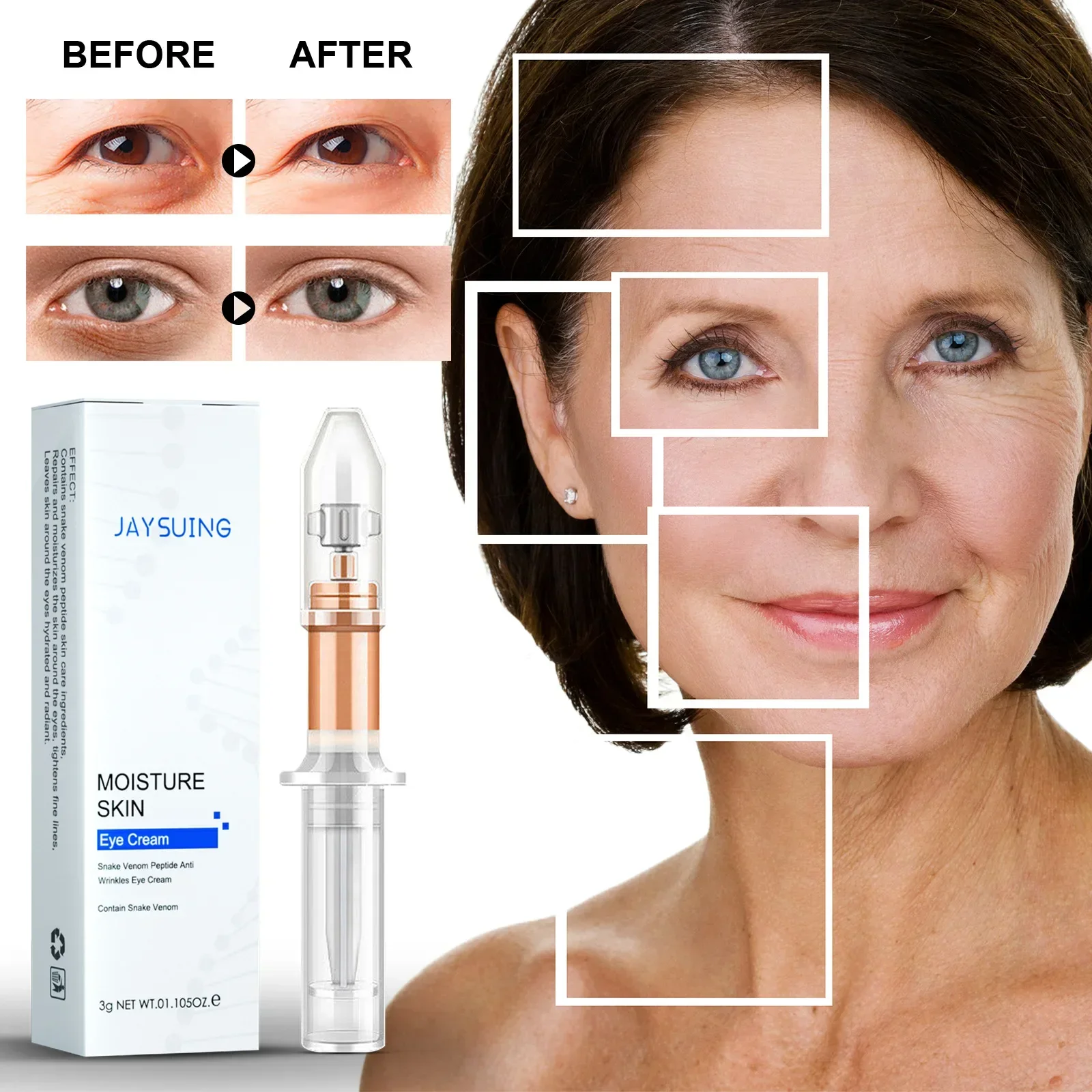 Jaysuing Restoring Eye Cream Moisturizing Skin Hydrating Fading Wrinkle Eye Cream Firming Dark Circle Removal Eye Care