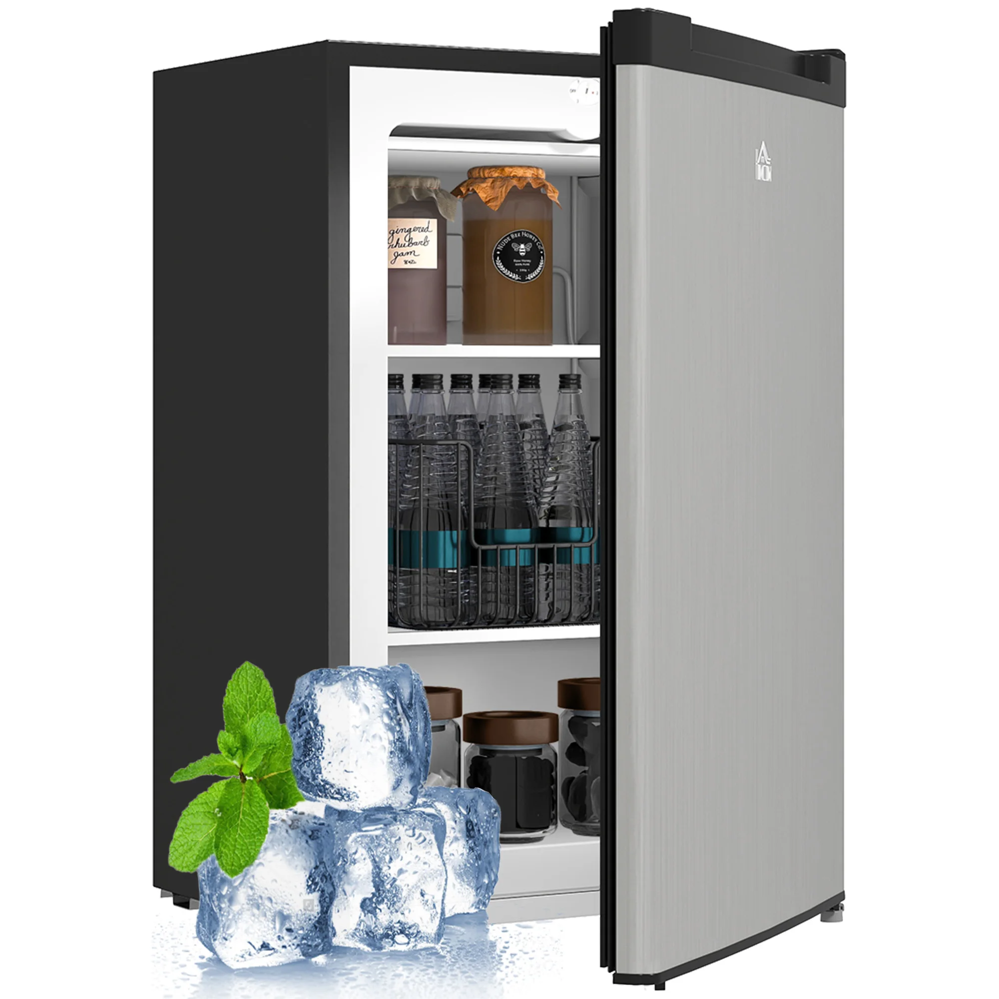 

Upright Freezer, 3 Cu Ft Small Freezer with Reversible Single Door, Adjustable Thermostat for Home, Apartment, Silver