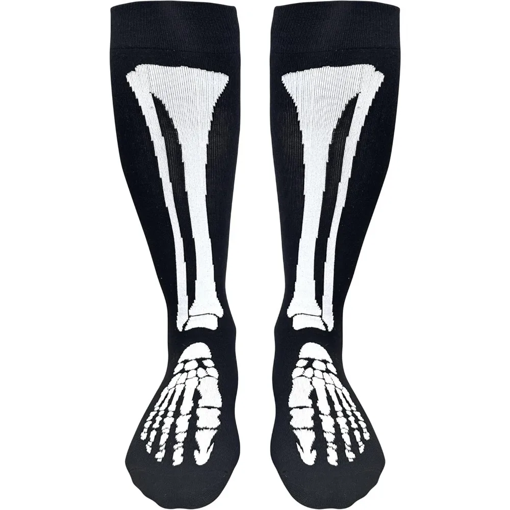 

Носки со скелетом для мужчин и женщин, идеи подарков на Хэллоуин для детей и взрослых, новинка, носки ужасов до колена