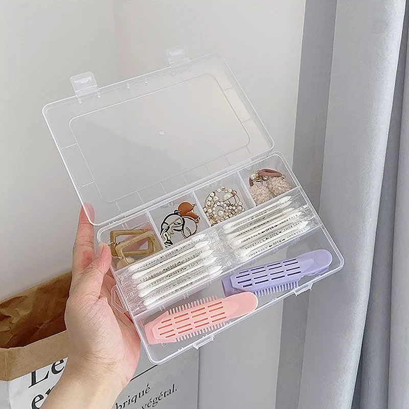 Portable Cosmetic Storage Box For Lipstick Eye Shadow Makeup Brush Multi Card Slot Clear Sundry Organizer With Dust-proof Cover