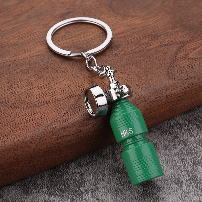 HKS bottle fuel saver Creative Speed Gearbox Keychain for Car Key Turbo Hub Brake Disc Charms Shock Absorber Keys Holder