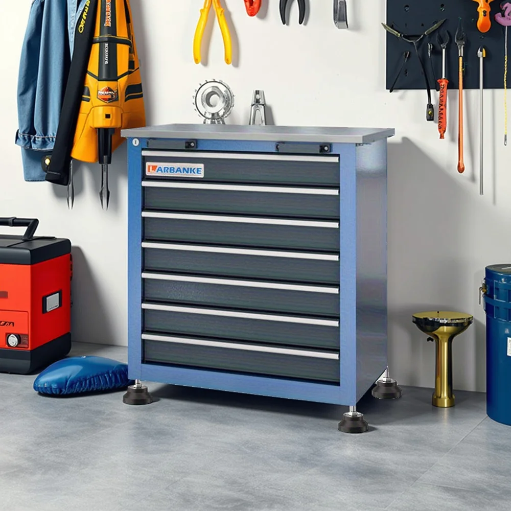 7-Drawer Rolling Tool Chest Toolbox,with 360° Lockable Wheels and Padded Feet,can be Combined Storage System with Tool Chest