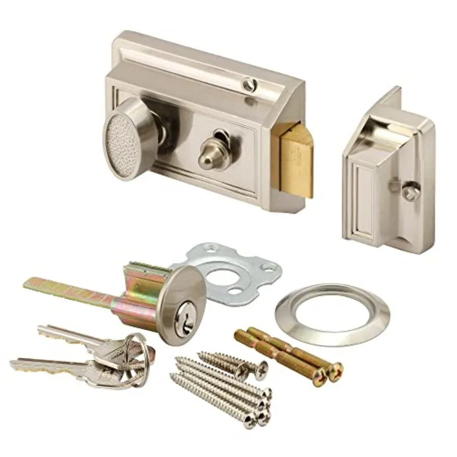 

U 10516 Rim Nightlatch, Single Cylinder, Satin Nickel Single Pack