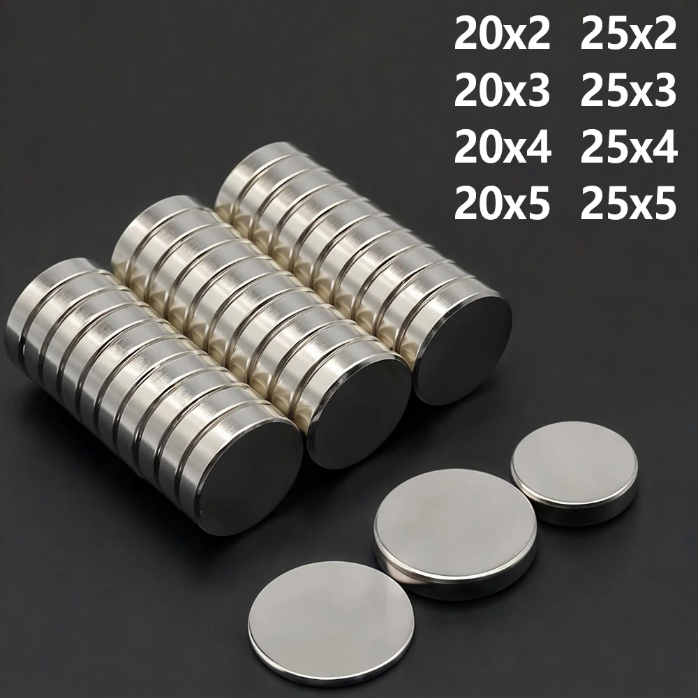 Super Powerful  Neodymium Magnet Round N35 20/25x2/3/4/5mm Strong Permanent Magnetic NdFeB Refrigerator High Performance Magnets