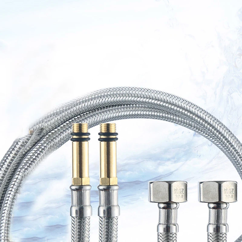 2/4pcs Flexible Hot Cold Water Inlet Pipe Extension Plumbing Pipe Shower Hose Stainless Steel Pulling Tube Bathroom Accessories