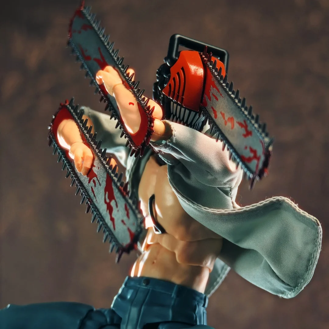 Chainsaw Man Shf Anime Handmade Clothes Denji White Shirt Built In Iron Wire Is Suitable for 1/12 Toy view 6
