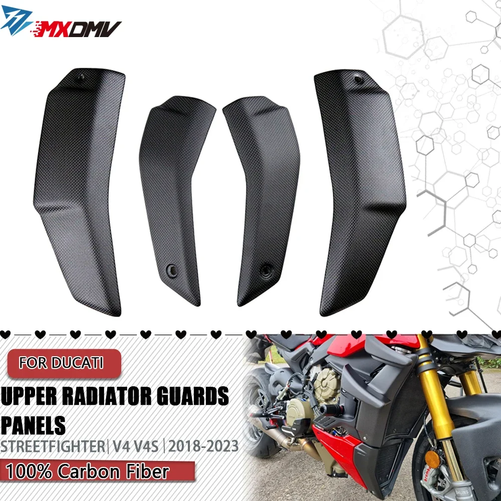 

Water Tank Guard For DUCATI Streetfighter V4 V4S 2018-2023 Motorcycle Carbon Fiber Upper Lower Radiator Cover Side Panels