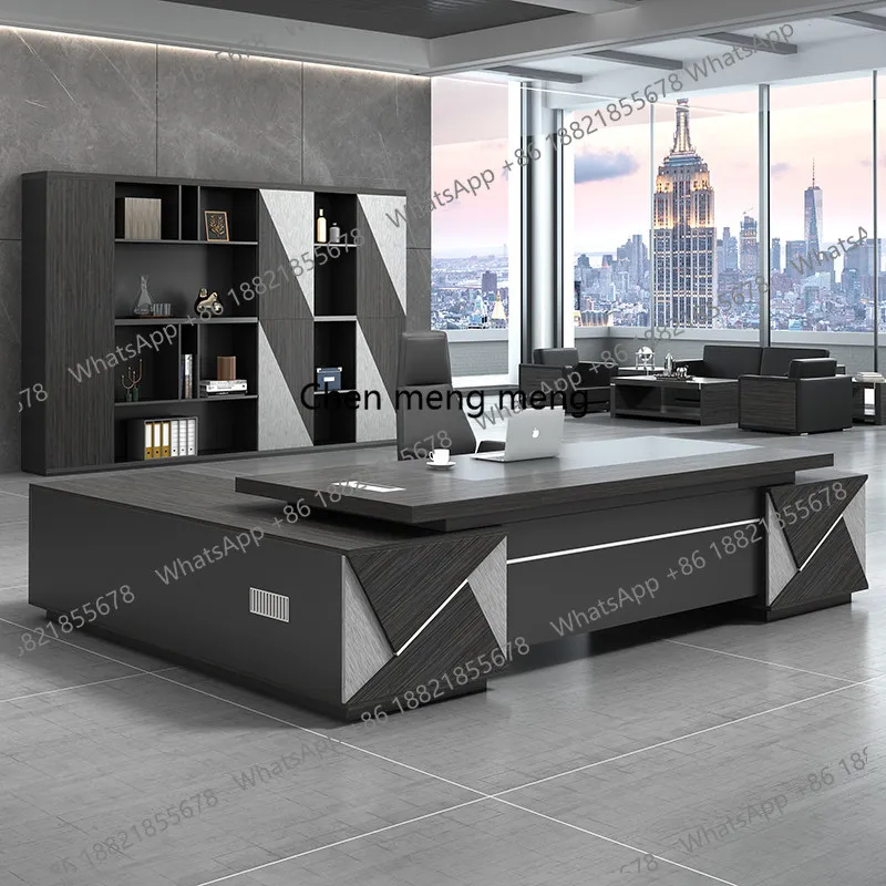 Simple modern boss desk, manager computer desk, president, office furniture desk