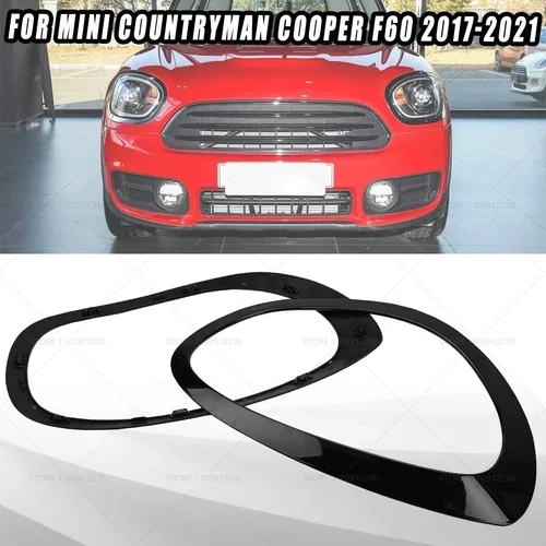 Imagen 2 del producto Para 2017-2021 F60 BMW Mini Cooper Countryman faros cromados anillos de cubierta 51137388117 51137388118 51138739351 51138739352