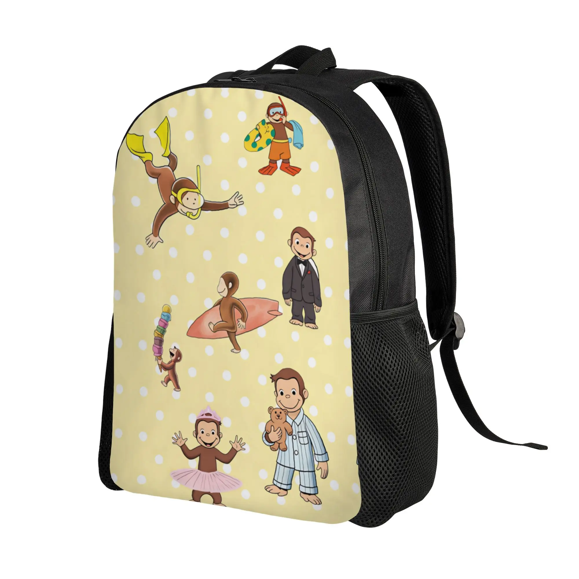 Curious George Summer Vacation Backpack  Cool Backpacks Female Travel Print School Bags Designer Rucksack