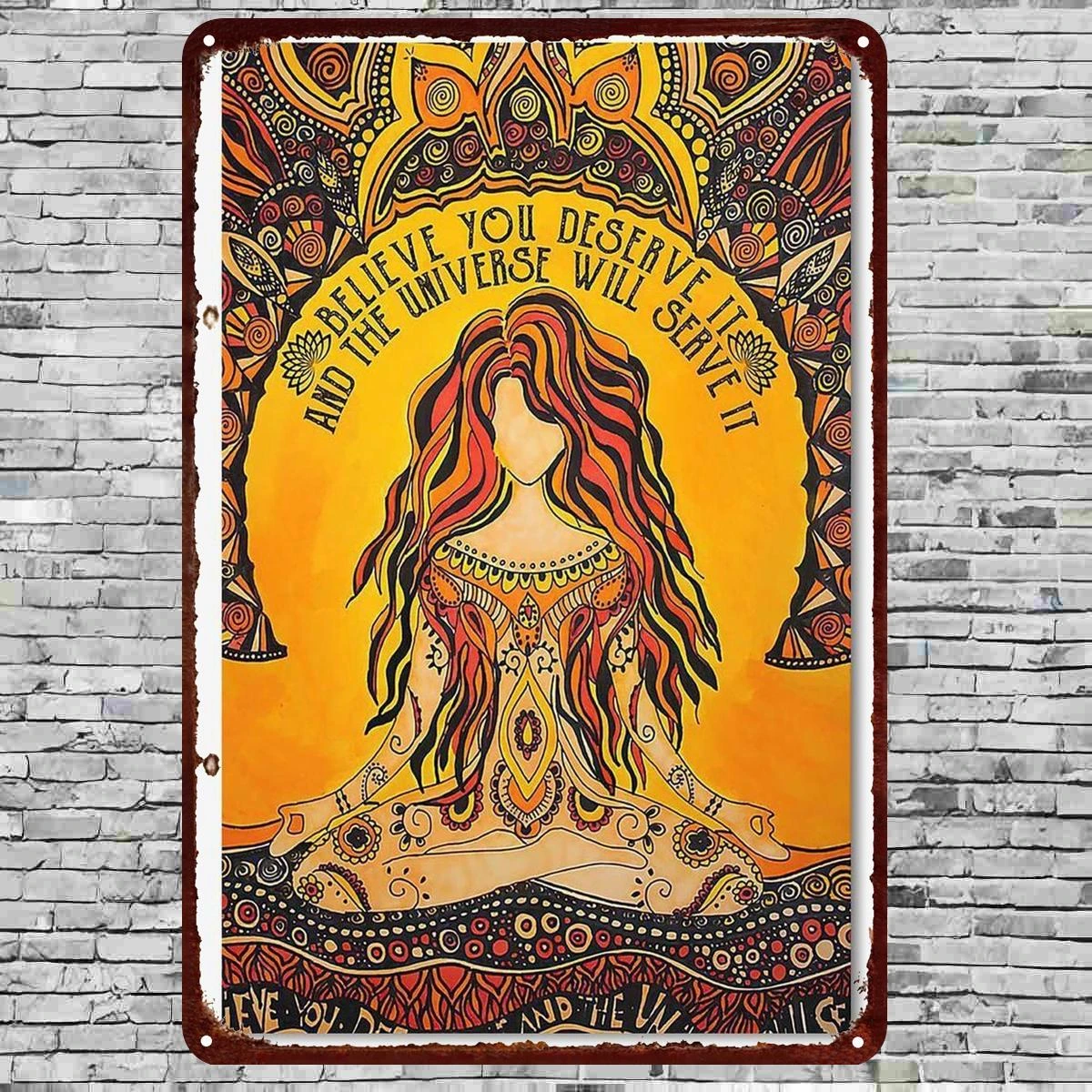 2D Flat, 1pc Boho Metal Wall Art with 