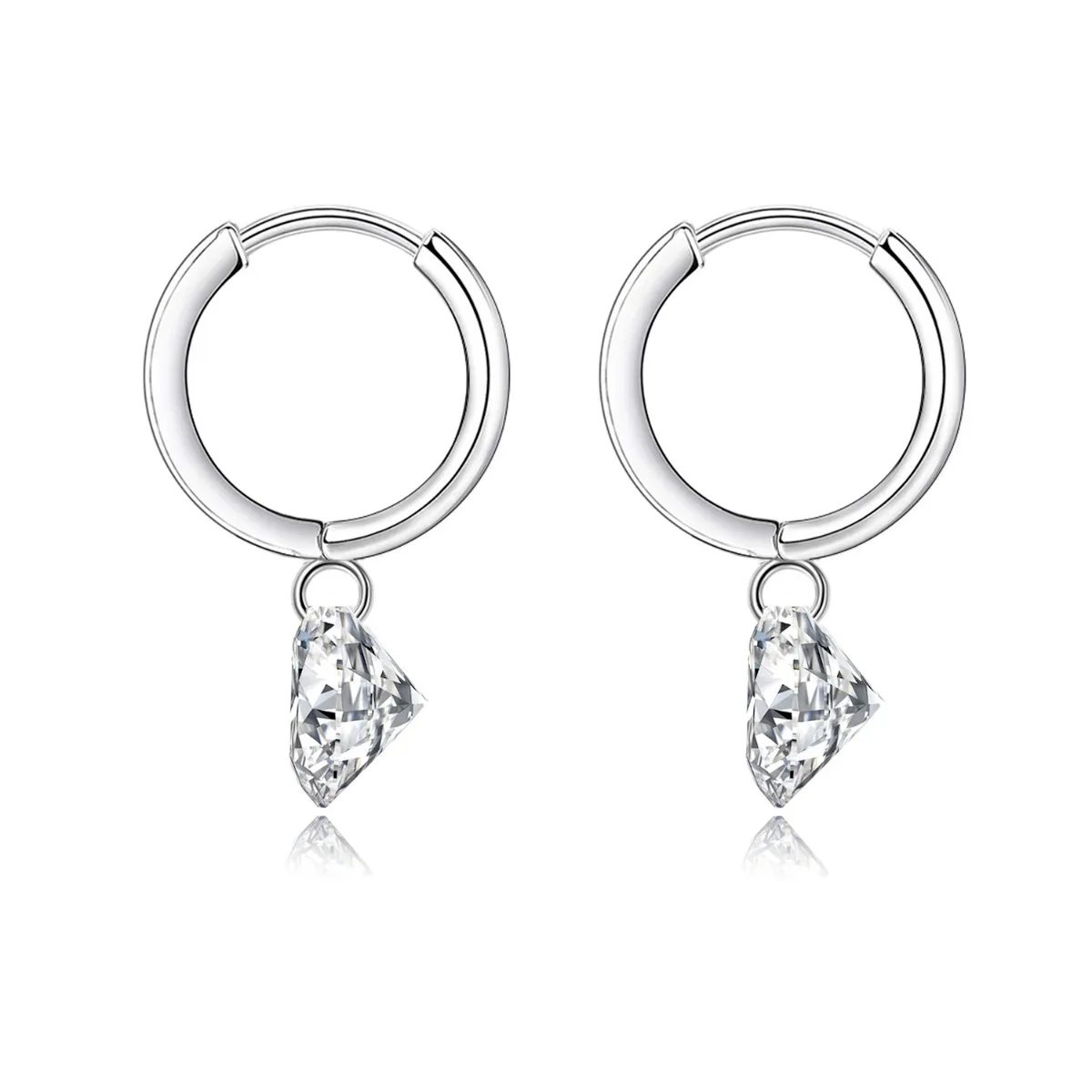 Zanlong 13909 Women Girls 18K gold plated sterling silver moissanite Dangle Drop Earrings Trendy Hoop Dangling Pendant Earrings