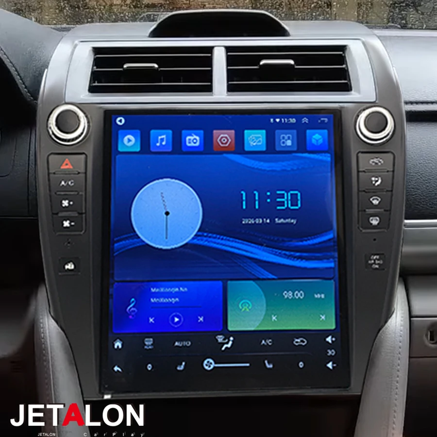 

12-дюймовый экран Carplay Android 15 для Toyota Camry 7 XV 50 55 (версия для США) 2012-2017, автомобильная мультимедийная система с GPS и видеоплеером, CarPlay