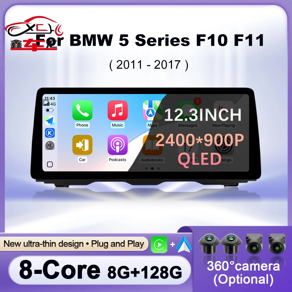 

Wireless Carplay for BMW 5 Series F10 F11 2011 - 2017 CIC NBT System Android 14 Car Radio Multimedia Player GPS Navi WiFi Stereo