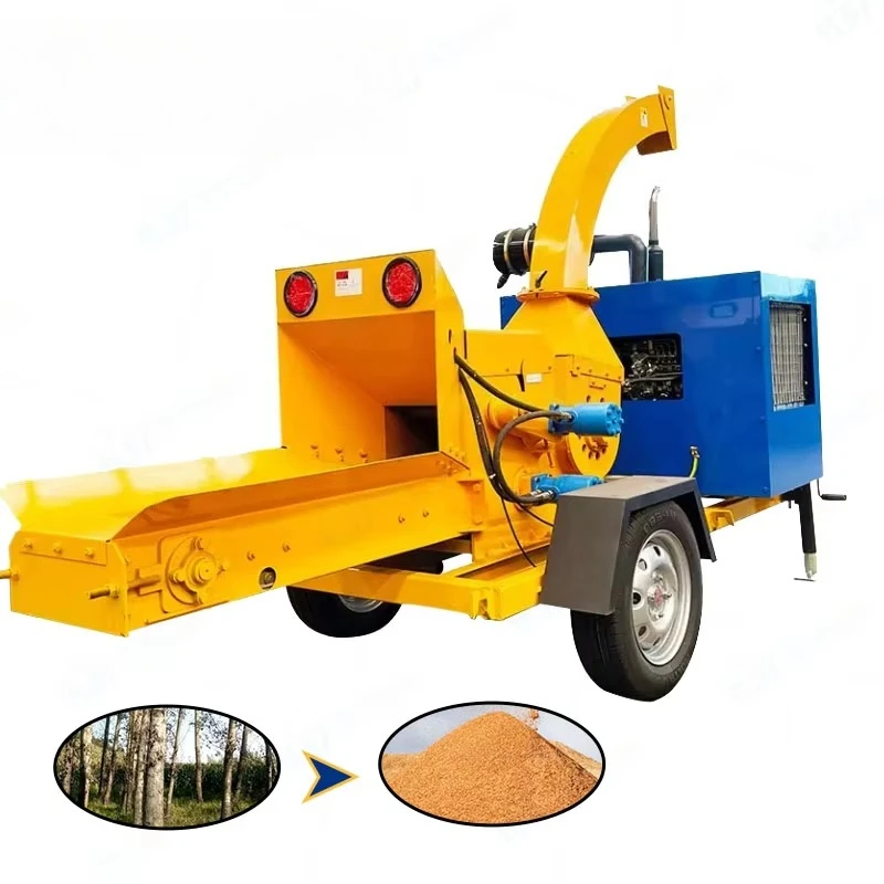 Mobile 28HP Garden Forestry Waste Tree Branches Crusher Wood Sawdust Crusher Machine Grinder Wood Shredder Machine