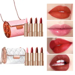 2024 Luxury Pet Leather Bag Soft Lipstick Velvet Does Not Fade And Does Not Stick To Cups 4 Pieces Of Leather Set Box Gifts