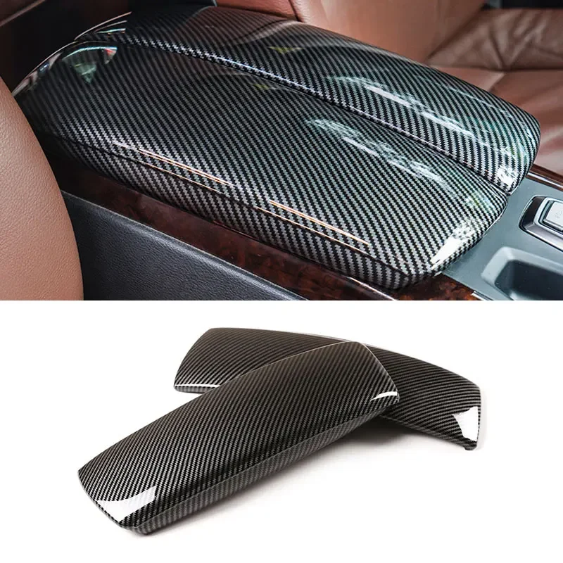 

For BMW X5 E70 2008 2009 2010 2011 2012 2013 Car Carbon Fiber Texture Interior Center Control Armrest Box Pad Protective Cover