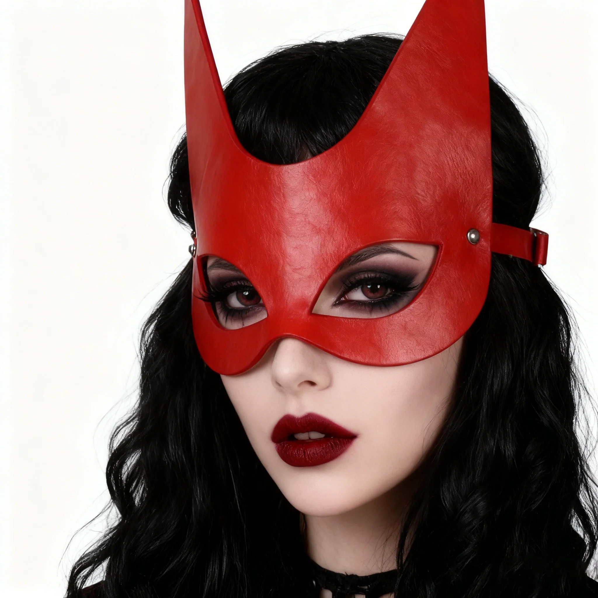 หน้ากากหนัง PU สีแดง ครึ่งหน้า ลายจิ้งจอก สำหรับคอสเพลย์ หน้ากากแมว หน้ากากฮาโลวีน สำหรับผู้หญิง ผู้ชาย หน้ากากคอสเพลย์ หน้ากากเซ็กซี่ หน้ากากปาร์ตี้ หน้ากากแฟนซี