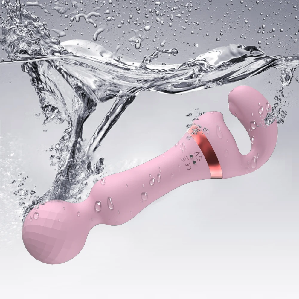 Powerful 2 in 1 AV Vibrator Female Magic Wand Clitoris Stimulator USB Recharge 20 Modes G Spot Massager Sex Toys Dildo for Women