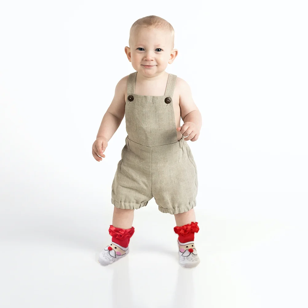 

1Pair Christmas Baby Socks Santa Claus Pattern Thickened Warm High Stocking Design Perfect Gift for 0-12 Months Baby Winter