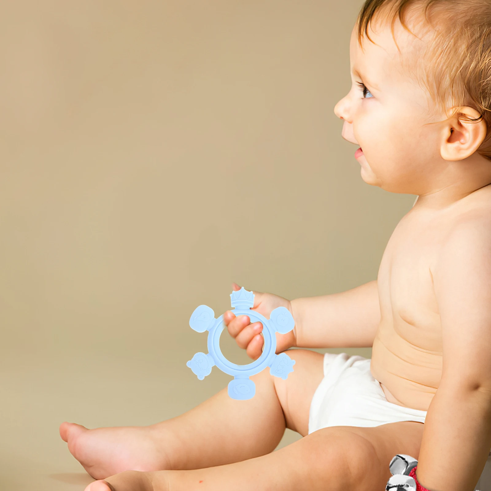 Anneau de dentition pour bébé de 6 à 12 mois, développement sensoriel infantile, jouet apaisant pour bébés de 6 à 12 mois