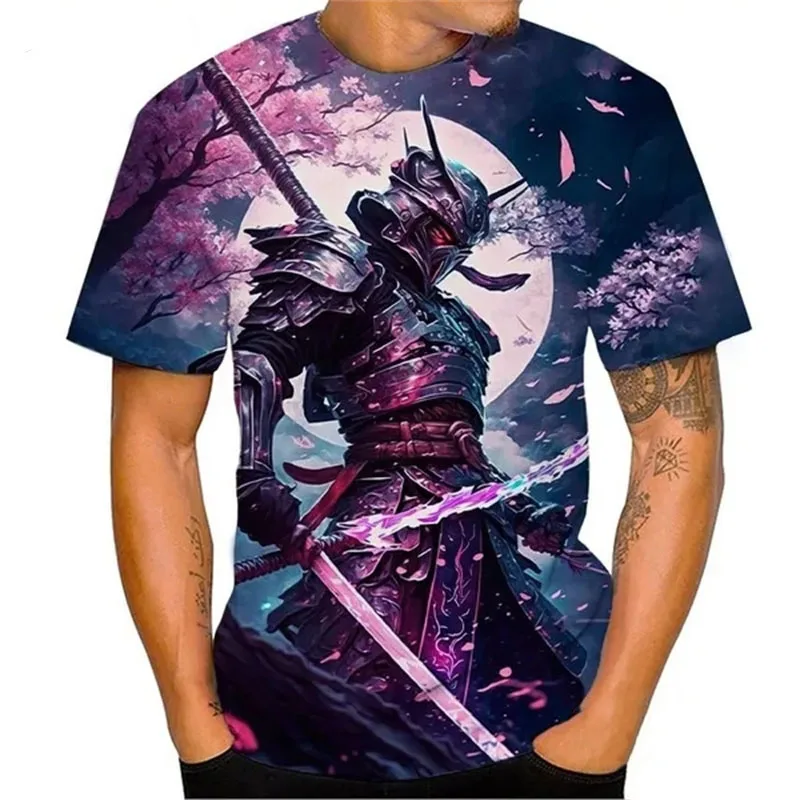 New T-Shirts Japanese Samurai 3D Printed Men Women Fashion Streetwear Oversized Short Sleeve T Shirt Male Tees Tops Man Clothing