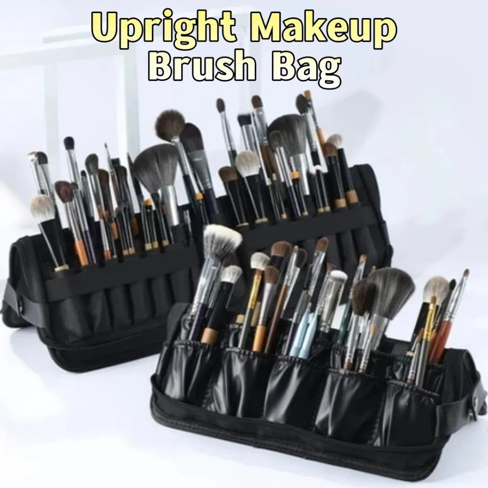 

Folding Professional Cosmetic Brushes Bag Water-resistant Large Capacity Upright Makeup Brush Bag Multifunctional Lightweight
