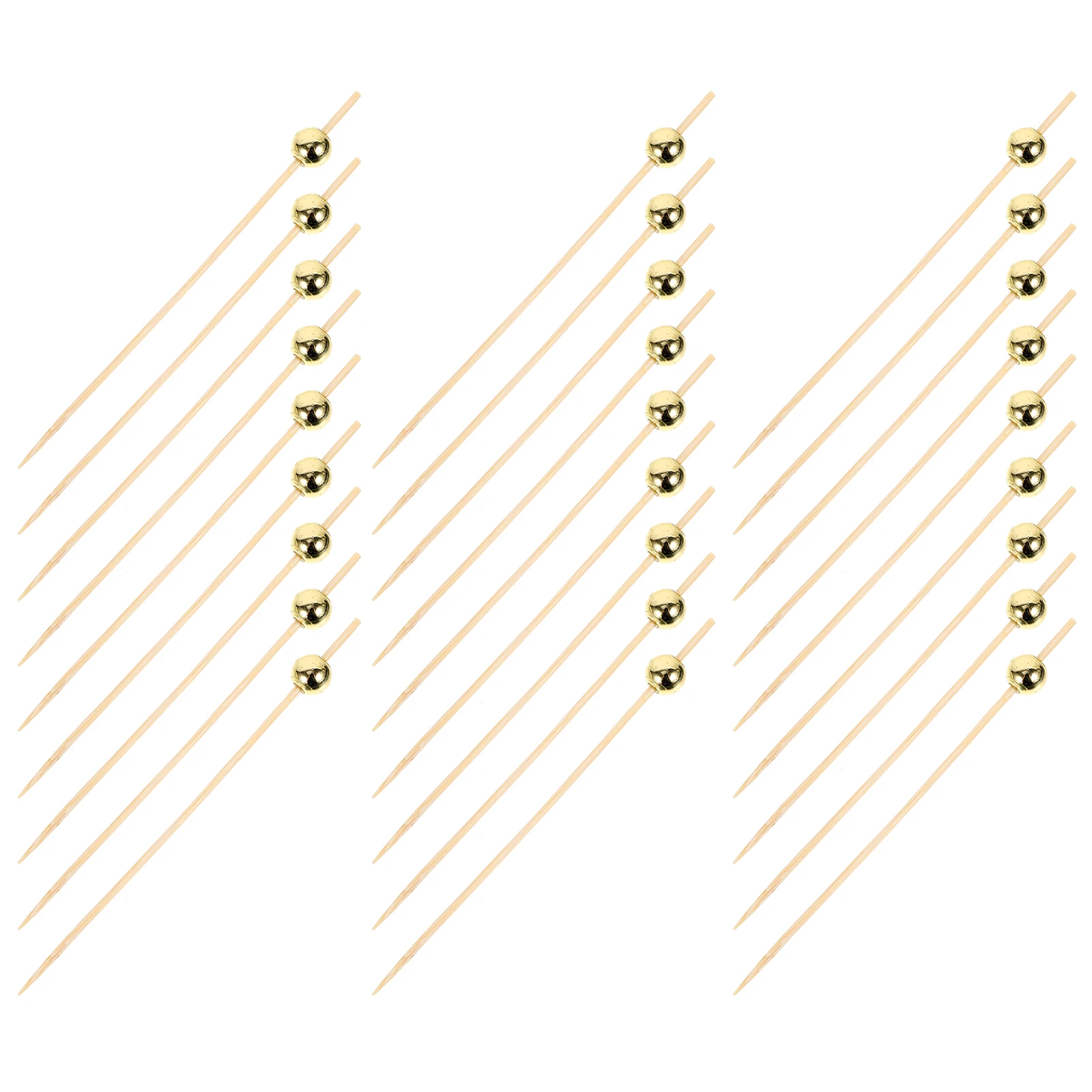 

100 Pcs White Pearl Bamboo Skewers 12CM Fruit Picks Barbecue Toothpicks Disposable Supplies Sandwiches Desserts