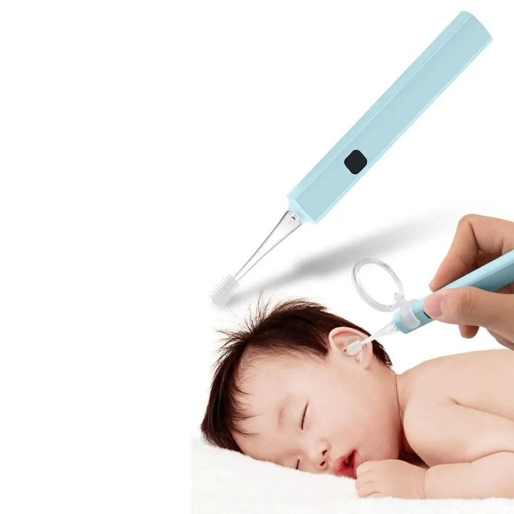مصباح ليد الطفل الأذن الأنظف 360 درجة الدورية لينة مضيئة الأذن كوريت USB شحن مع مكبرة مضيئة الأذن ملعقة مجموعة