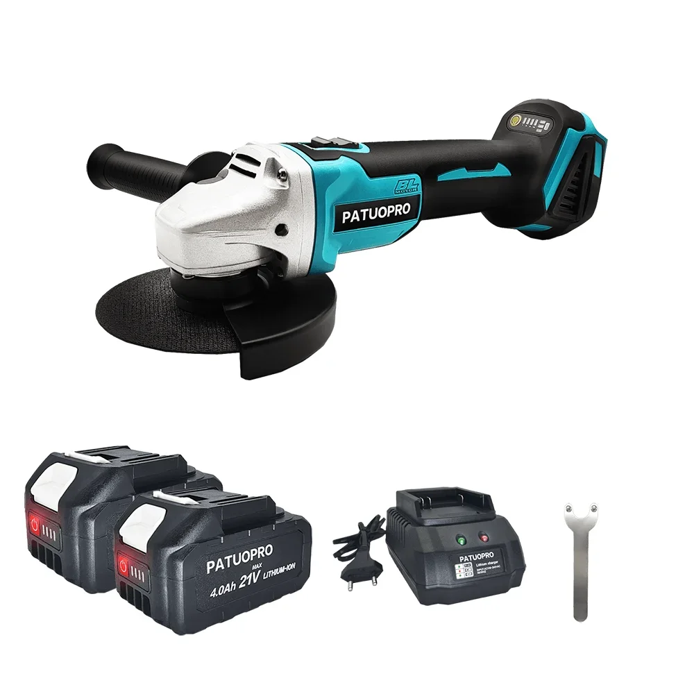 

PATUOPRO 125mm M14 Brushless Angle Grinder Cordless Electric Polishing Cutting Machine Power Tool For Makita 18V Battery