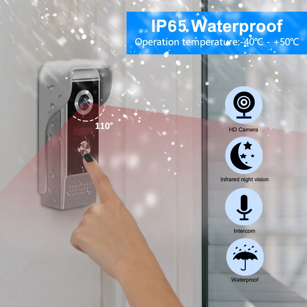 Anjielosmart-videoportero inteligente, sistema de protección de seguridad para el hogar, interfono, timbre, cámara para apartamento, Domofo, 7