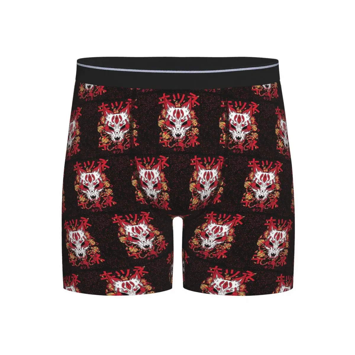 

Long Boxer Underpants Shorts Kitsune Yokai Fox Panties Men Breathable Underwear for Homme Man Boyfriend Gifts