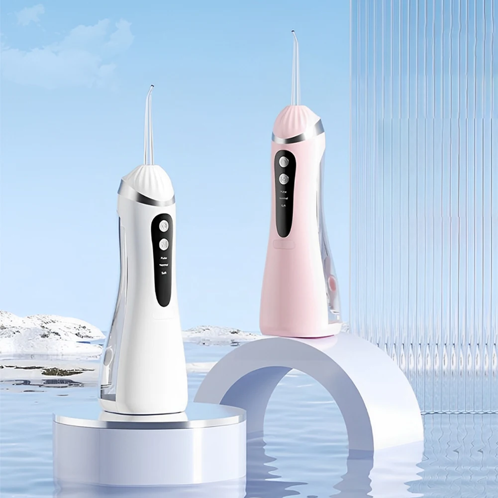 قطن الأسنان المائي القابل لإعادة الشحن، منظف الأسنان الكهربائي المقاوم للماء، مبيضة أسنان محمولة مع 4 نصائح نفاثة للتنفس المنعش #4