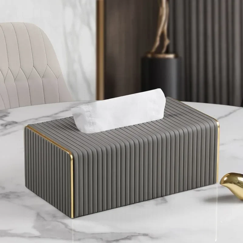 

New High Quality Exquisite Streak European Style Leather Tissue Box,Hotel Living Room Bathroom Home Decor Tissue Boxes