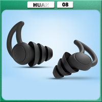 HUAK 3 Layer Ear Plugs For Sleep Silicone Noise Cancelling Hearing Protection, Soft Reusable Ear Plugs for SleepSwim