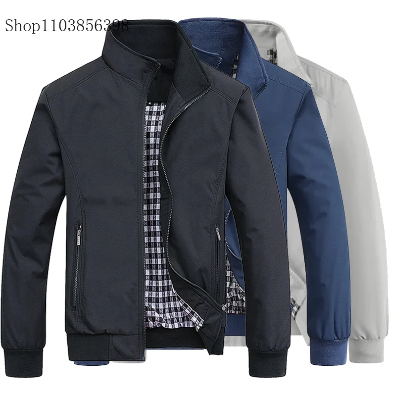 

2024 Spring Autumn Casual Solid Fashion Slim Bomber Jacket Men Overcoat New Arrival Baseball Jackets Men's Jacket M-6XL 8XL Top