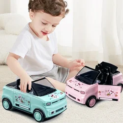 Cartoon Mini Convertible Simulation Car Plastic Model Boy and Girl Inertia Sports Car with Openable Doors Car Toys Boys Gifts