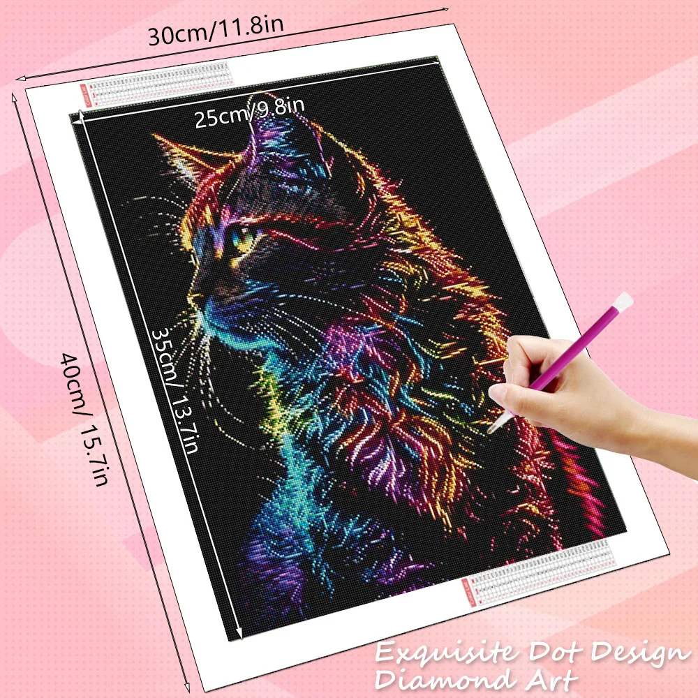 HUACAN Diamond Painting Cat Black Mosaic Handicrafts Diy Gift Diamond Mosaic Animal Cross Stitch Home Decor Square Round Drill
