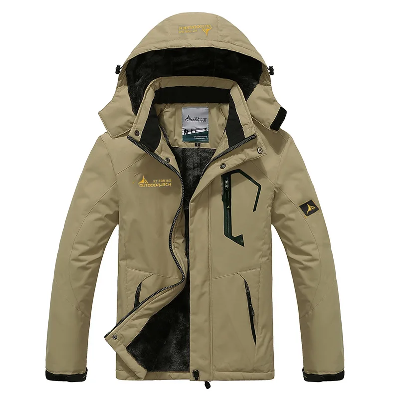 Parka de forro polar de felpa para hombre, chaqueta gruesa y cálida de terciopelo, abrigo de piel negra con capucha, Anorak impermeable, invierno, Otoño, 6XL