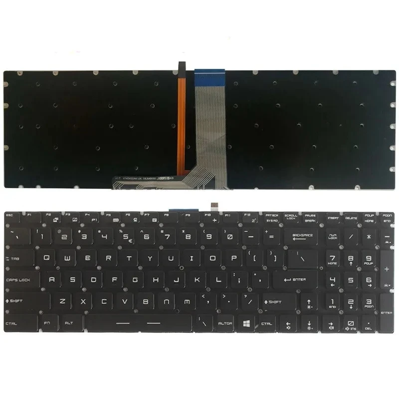 US RGB Colorful Backlit Keyboard for MSI MS-16P5 MS-16P6 MS-1675 MS-16K2 MS-16K4