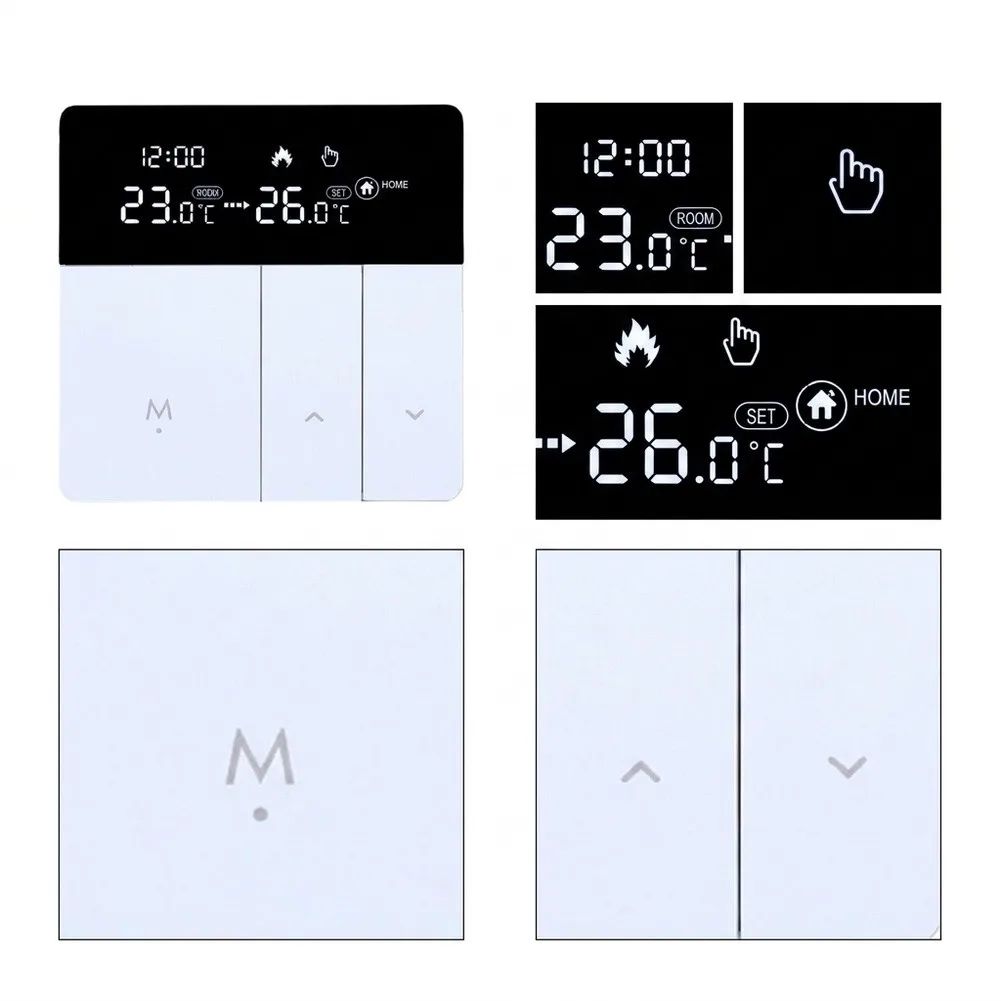 Digital Underfloor Heating Thermostat 3A 16A Touch Temperature Controller 5-95℃ Wall Thermostat For Water Electric