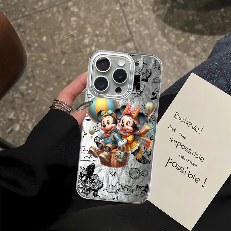 Mickey Minnie Donald Duck Luxe Case Voor Apple iPhone 15 11 13 14 Pro max 12 15 Plus Veer Garen Mode Bumper Telefoon Cover