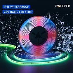 PAUTIX COB RGBIC LED Strip DC 12V/24V 630 Leds/m High Density SPI Addressable Dream Color 5m 10m Pixel Led Tape for Room Decor